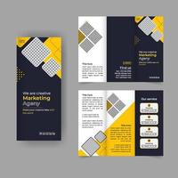 Business trifold brochure annual report cover, digital marketing tri fold corporate brochure cover or flyer design. Leaflet presentation. Catalog with Abstract geometric background. Modern layout vector