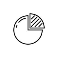 pie chart icon. simple outline pie chart vector icon. on white background.