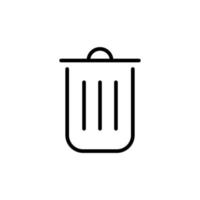 rubbish bin icon vector