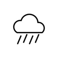 arte de línea de icono de lluvia simple vector