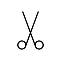 simple scissors icon, line art vector
