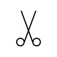 simple scissors icon, line art vector