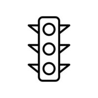 simple traffic light icon, line art vector
