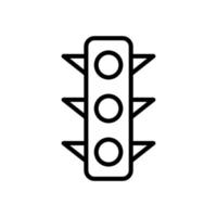 simple traffic light icon, line art vector