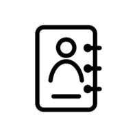 Linear Address Book icon in vector. vector