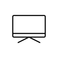 icono de monitor simple, arte de línea vector