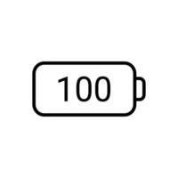 simple battery icon,  line art vector