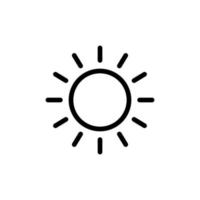 icono de sol, línea artsimple vector