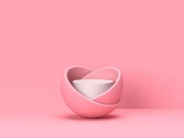 Renderizado abstracto 3d.productos de belleza establecidos para maquetas de empaques cosméticos y para el cuidado de la piel diseño mínimo sobre fondo rosa pastel foto