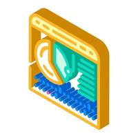 calendar with report on work done isometric icon vector illustration