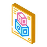 3d shapes isometric icon vector illustration color