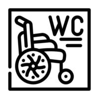 wc para ilustración de vector de icono de línea de discapacitados