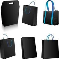 Blank black Hand bag template set vector