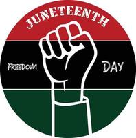 Vector illustration logo juneteenth freedom day isolated on white background.eps