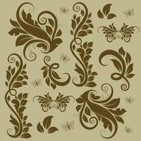 Vintage Floral set vector