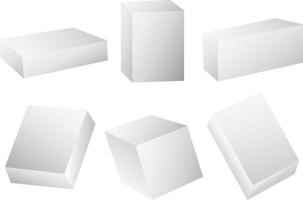 conjunto de plantillas 3d de caja blanca vector