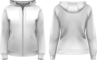 sudadera con capucha de plantilla en blanco para mujer vector