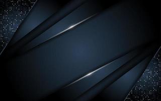 Realistic navy blue with silver line textured overlap layer background vector