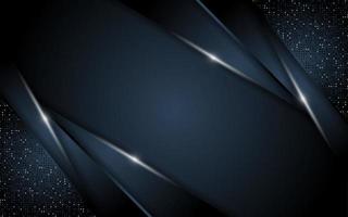 Realistic navy blue with silver line textured overlap layer background vector