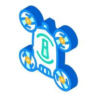 copter robot isometric icon vector illustration