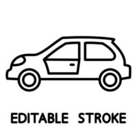 Coupe Car. Silhouette of simple vehicle. Line icon of automotive. Editable stroke vector