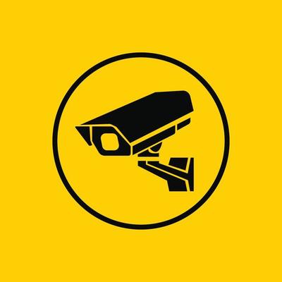 Cctv Or Surveillance Security Camera Monitoring Vector Logo Design Template  For Sticker Or Sign Royalty Free SVG, Cliparts, Vectors, and Stock  Illustration. Image 118778326.
