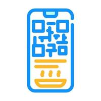 qr code to receive food in canteen color icon vector illustration