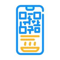 código qr para recibir comida en la ilustración de vector de icono de color de cantina