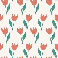 Illustration of watercolor tulips. Watercolor botanical illustration isolated. Pattern and seamless background. vector