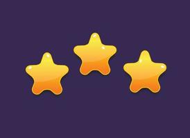 elemento de estrellas amarillas brillantes 3d para diseño de juegos iconos de gráficos web concepto de aplicación calificaciones de interfaz ilustración de decoración de premio de navidad vector