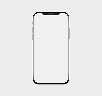 Realistic Notch Modern Smartphone Slim Bezels With Buttons Branding Mockup Detailed Isolated Office Business Advertisement Mobile Presentation Showcase Promotion Technology Display Device Template