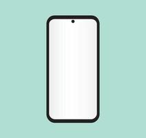 Minimal Modern Smartphone Device Mockup Template Isolated Touchscreen Blank Display Technology Equipment Concept UI Business Office Electronic Web Presentation Tech Minimalistic Punch Hole Cellphone vector