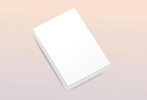 Realistic Stack Of Pages Blank Brochure Poster Banner Cover Invitation Mockup White Paper Canvas Printable Brand Identity Presentation Company Corporate Isolated Illustration Template vector