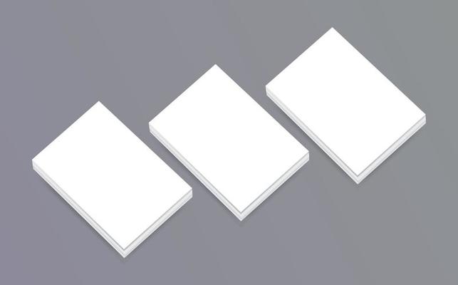 Blank Poster Business Card Banner Invitation Brochure Flyer Document Cover 3D Stack Mockup White Printable Canvas Brand Identity Advertisement Presentation Company Corporate Illustration Template