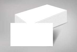 Blank Business Card Stack Of Pages Mockup White Printable Paper Canvas Brand Identity Document Advertisement Presentation Company Corporate Isolated Illustration Realistic Template vector