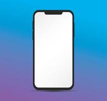 Illustration Notch Smartphone Device Mockup Isolated Touchscreen Modern Blank Display Screen Technology Equipment Concept UI Business Office Electronic Presentation Minimalistic Cellphone vector