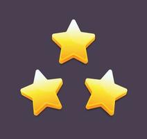 3D Glossy Yellow Cool Stars Elements For Game Design Web Graphics Icons Application Concept Interface Ratings Christmas Award Decoration Illustration Template vector