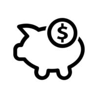 vector del icono de la alcancía. símbolo de ahorro de dinero