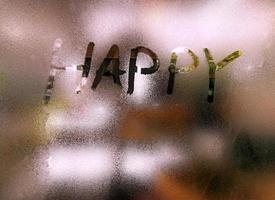 Draw mirror the word is happy. photo