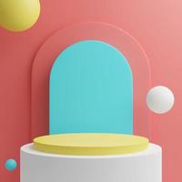 Minimal 3d pastel color stand podium for products showcase photo