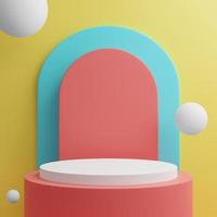 Minimal 3d pastel color stand podium for products showcase photo