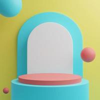 Minimal 3d pastel color stand podium for products showcase photo