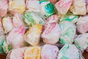 colored flavored meringue close up photo