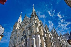 St. Peter s Cathedral in Vannes, France framed by parts of historic houses photo