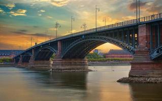 the famous Theodor Heuss bridge, the connection between Mainz and Wiesbaden in Germany over Rhine River photo