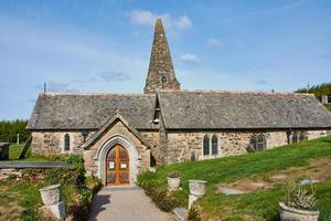 calle de la iglesia enodoc en trebetherick, cornualles, inglaterra foto