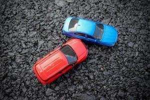 Car accident scene. Insurance, traveling, transportation concept. photo