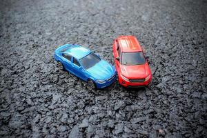 Car accident scene. Insurance, traveling, transportation concept. photo