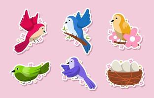 Birds Set for Journal Sticker vector