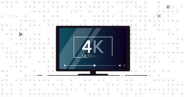 Monitor of computer isolated on the white background. 4K video, hd, animated background video